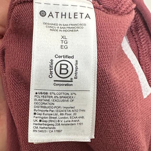ATHLETA Retroterry Sleeveless Midi Sweatshirt Dress Rosewood Pink Sz XL {LL21} - Picture 6 of 7